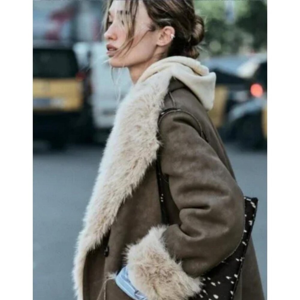 ZARA DOUBLE-FACED REVERSIBLE LONG COAT